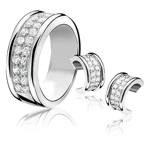 Zinzi huggie earrings and ring