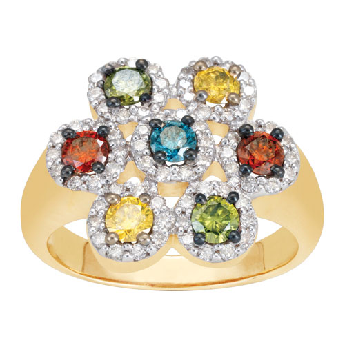 Jewelmart Rainbow Flower ring