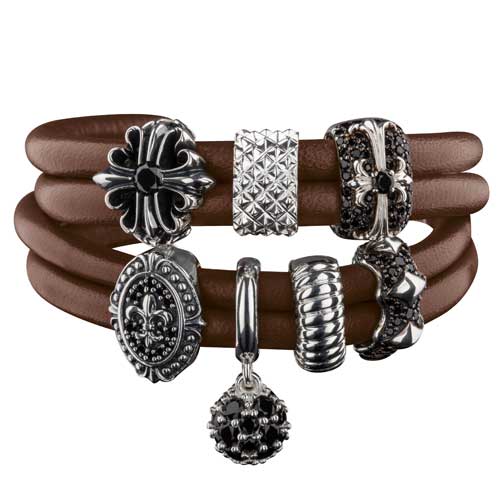 Rebeligion True Silver leather bracelet 