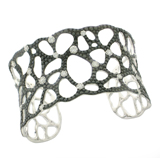 18K BLK & W DIA G-S1 BANGLE