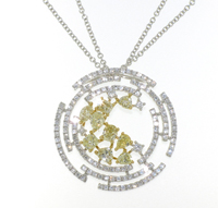18K W/W GOLD WITH YELL & W DIA G-S1 NECKLACE