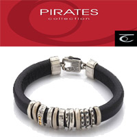 made in Italy.  Men's bracelets made of leather and sterling silver.