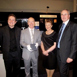 L-R: James Maxwell of 21st Dimension, Peter & Pam Beever of Ringwood Jewellers and Colin Pocklington, Managing Director of Nationwide