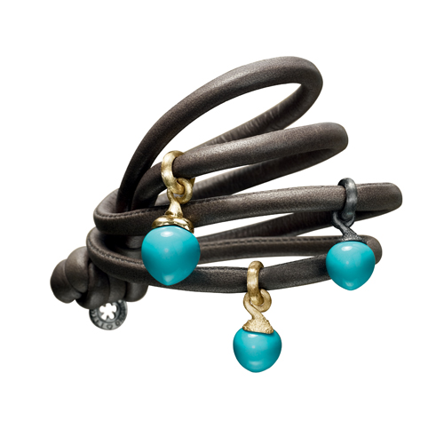 The Dew Drops bracelet with turquoise pendants