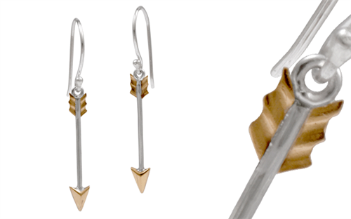 Blue Turtle’s sterling silver and bronze Arrow earrings