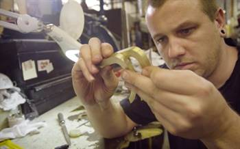 Filing the handles takes many hours.