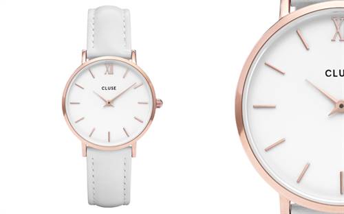 Cluse’s Minuit Rose Gold White Watch