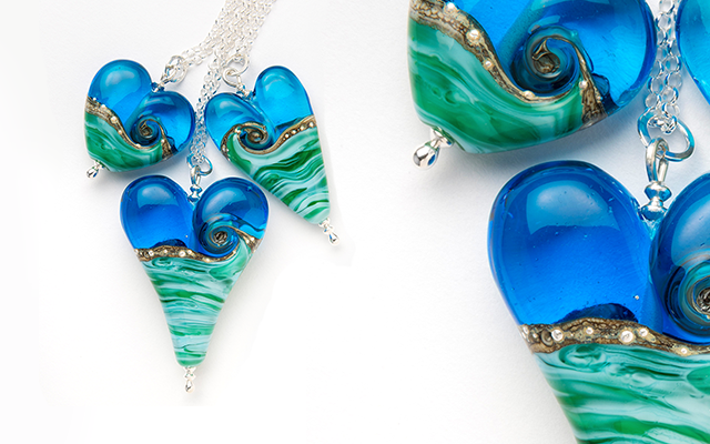 Beach Art Glass ocean-inspired necklace