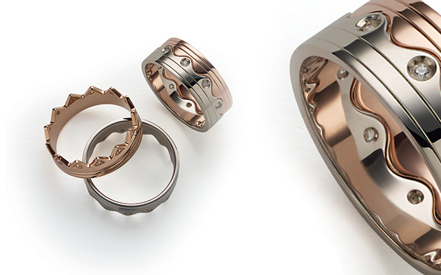 Worth & Douglas metallic toned stackable rings