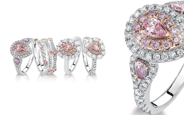 A collection of Pink Kimberley Diamonds jewelleries