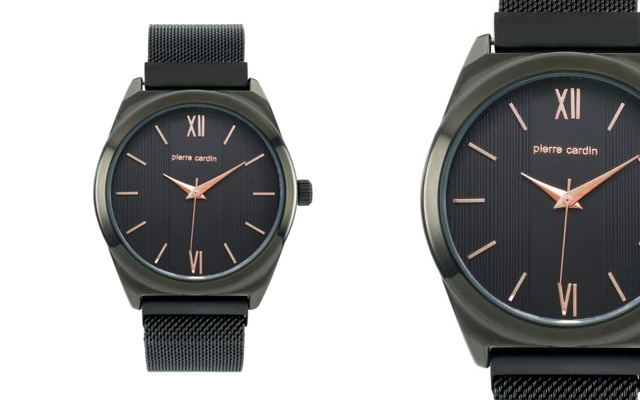 Pierre Cardin's classic black Brad watch