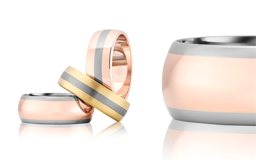 Peter W Beck's titanium two-toned men's rings