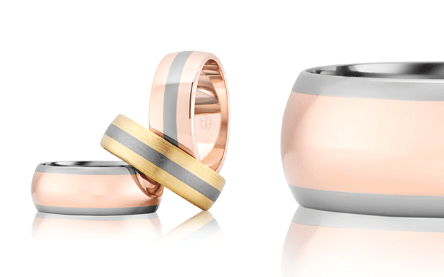 Peter W Beck's titanium two-toned men's rings