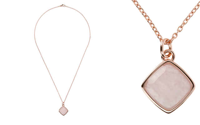 The Rose Quartz Pendant Necklace from Bronzallure.