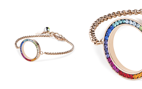 Coeur de Lion’s Swarovski Crystal multi coloured circle pendant.