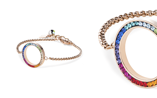 Coeur de Lion’s Swarovski Crystal multi coloured circle pendant.