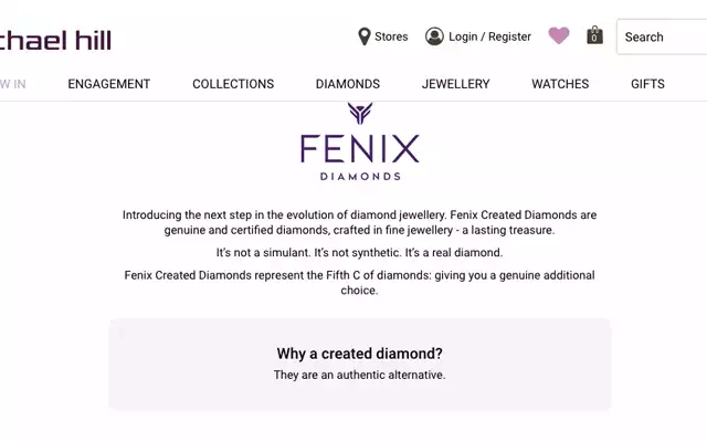 Before <i>Jeweller’s</i> contact the website stated that Fenix lab-created diamonds are not synthetic” style=”width: 90%; height: auto; max-width: 600px;”></div>
<div style=
