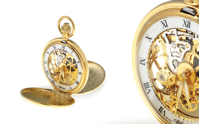 Classique's mechanical skeleton pocket watch