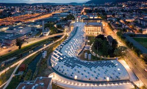 The half-yearly financial report from Swatch Group reveals the impact of COVID-19 on its financial position (pictured: Swatch Group headquarters in Biel, Switzerland). 