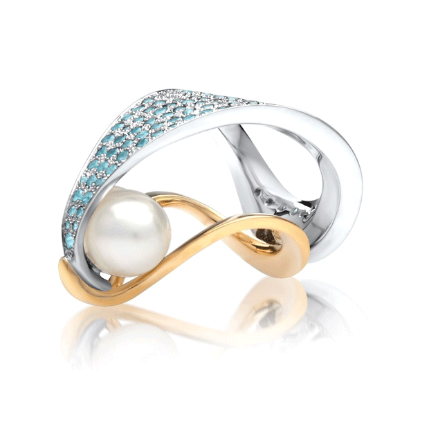 'Blue Wave' ring by Benjamin Ryan