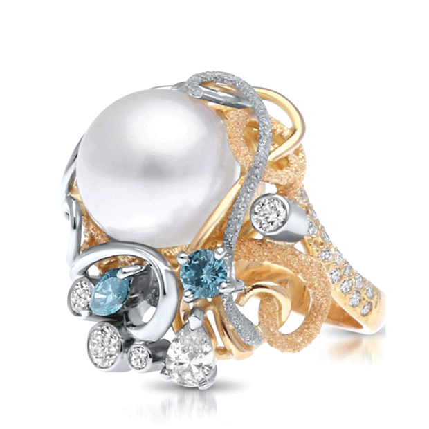 'Harmony Pearl' ring by Paul Amey. Image credit: 2017 Cygnet Bay Australian Pearl Jewellery Competition