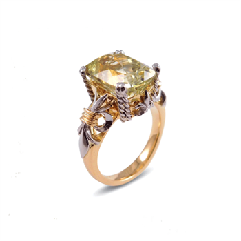Hiddenite dress ring by Matthew Neale