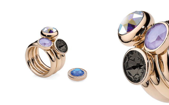 Qudo's new Swarovski Crystal Delite interchangeable tops.