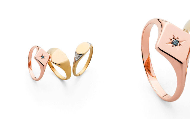 Worth & Douglas signet rings.