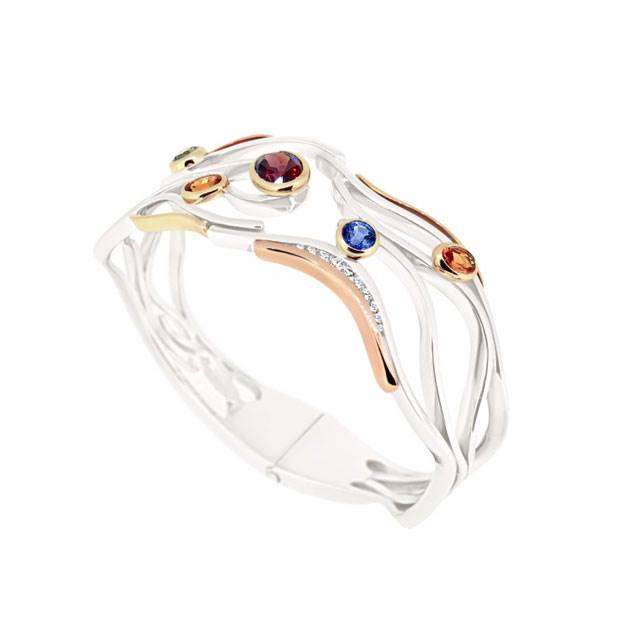 Freeform colour stone bangle by Lucas Blacker.