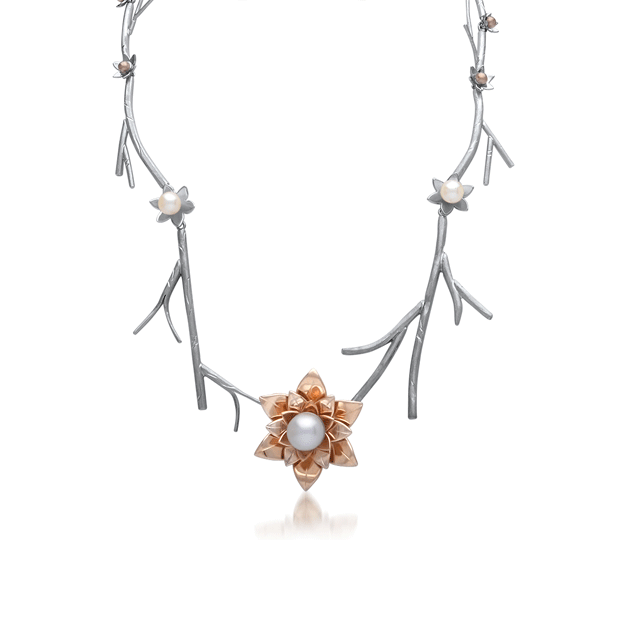 'Pearls In Full Bloom' necklet by Madeleine McDonald.