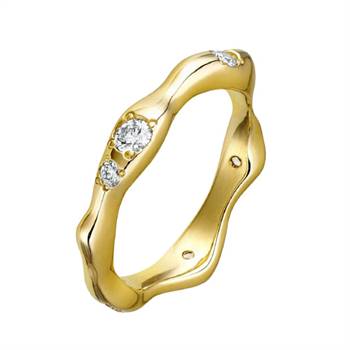 'Gold Wabi Sabi' ring with diamonds by Holly Ryan.