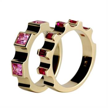 'Large Window' ring and 'Parmentier' ring by Hamish Munro.