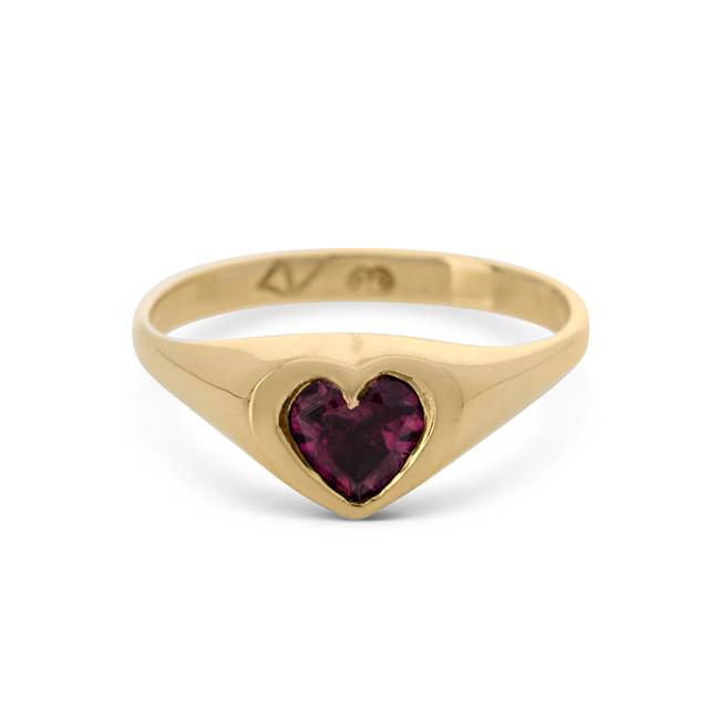 Tourmaline Heart Signet Ring, Anastasia Mannix Jewellery