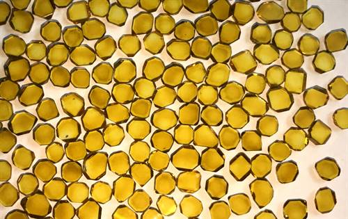Yellow monocrystal lab-grown diamond seeds from China. <b>Image:</b> More Super Hard Company 