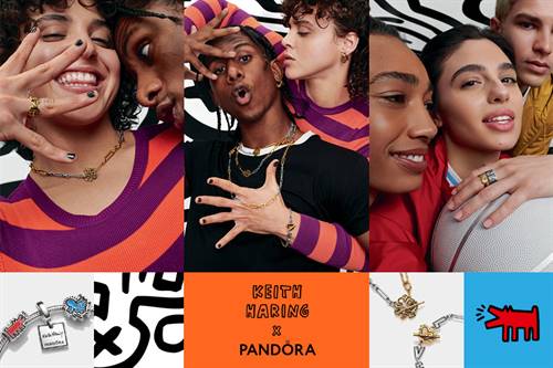 The pieces are crafted in reflection of the New York culture 1980s highlighted by its distinct bright yet bold tones, mixed metals and colours. Haring was inspired by the city’s graffiti artists whose marks covered New York’s subway trains.