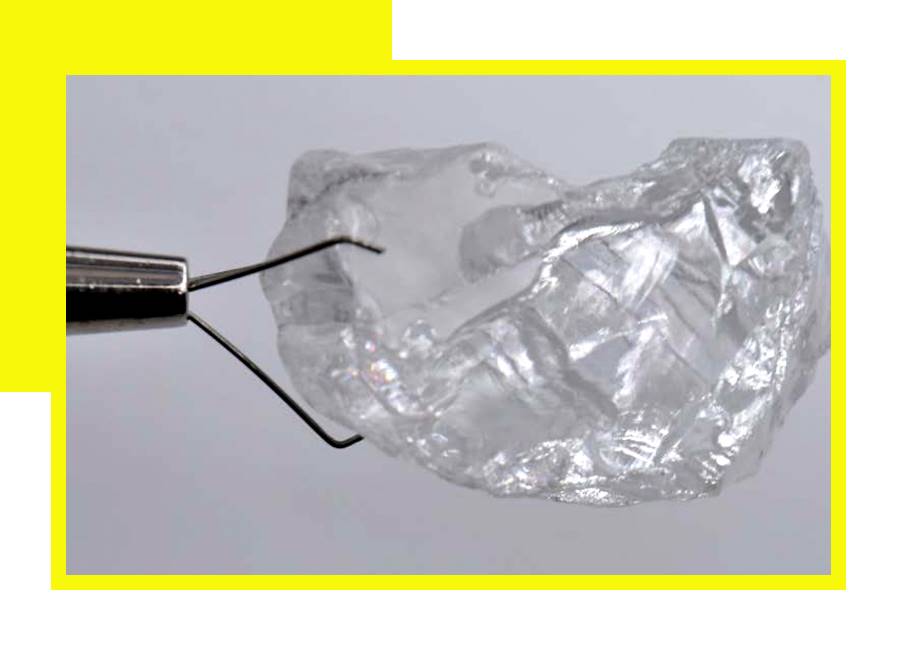 131 carat white Type IIa diamond recovered by SML at Lulo <b>Source: Lucapa</b>