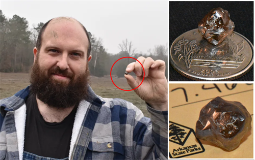 The stone – named the ‘Carine Diamond’ – is the eighth largest found since the area was designated a state park in 1972. | Source: Crater of Diamonds State Park