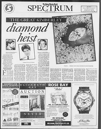 Newspaper coverage of the heist (Sydney Morning Herald)