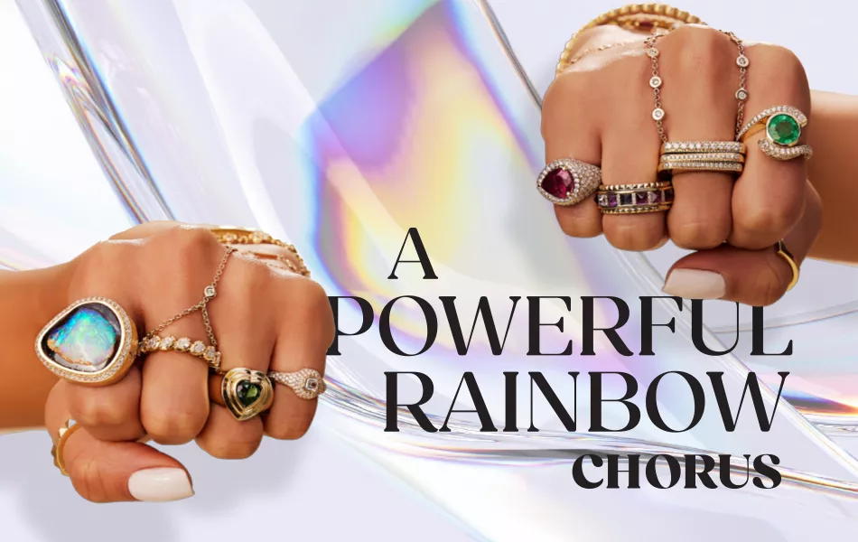 We all want something no one else has – it’s human nature. With younger consumers increasingly prioritising individuality and personalisation when purchasing jewellery products, it should be no surprise that colour gemstone jewellery sits firmly in the spotlight. | Source: Jacquie Aiche