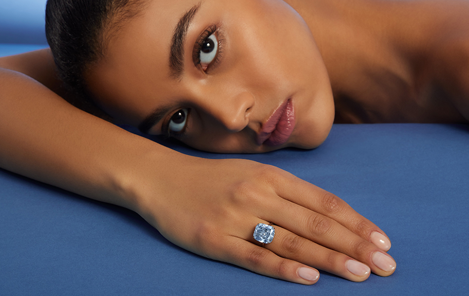 A remarkably rare blue fancy colour diamond has become the most expensive gemstone sold at auction this year after impressing collectors in Geneva. | Source: Sotheby's