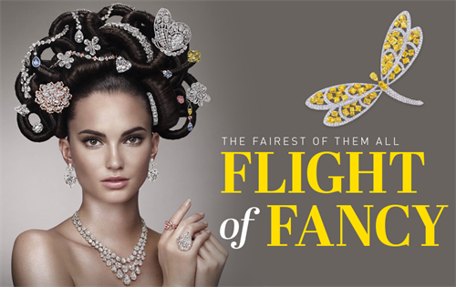 Graff Diamonds recreates its iconic 1970s campaign for its 60th anniversary in 2013. Model Dalia Gunther had her hair bejewelled with over US$500 million of Graff's most precious creations at his London headquarters. In amongst the 22 spectacular pieces is also a 52.73-carat vivid yellow diamond.