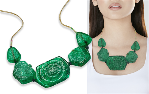 A remarkable 275-year-old emerald necklace has shattered its presale estimate at auction in New York. | Source: Christie's