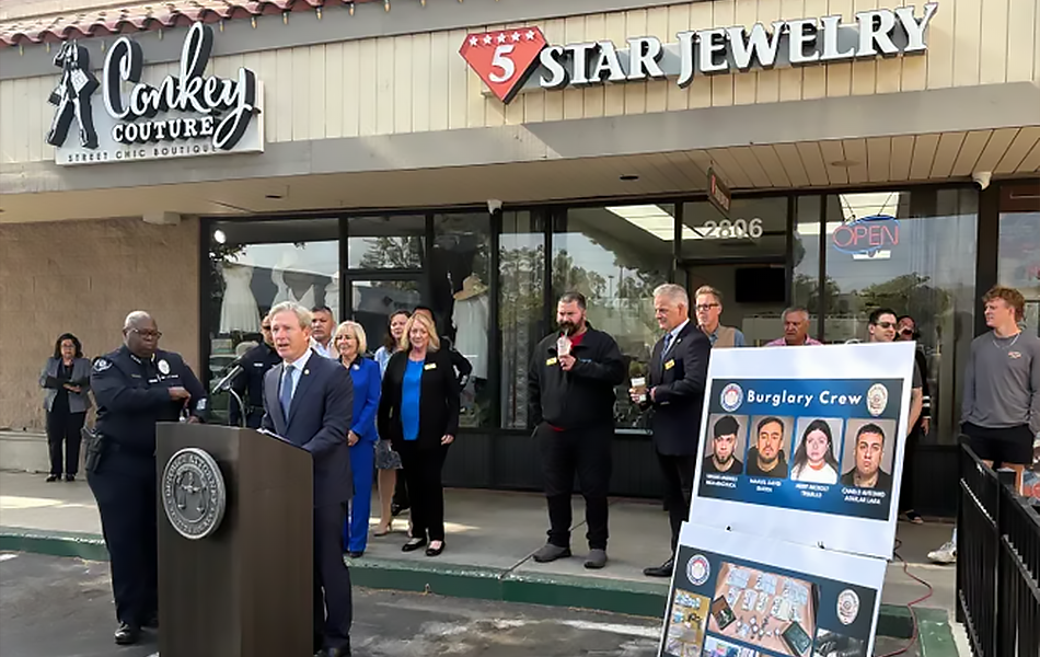 Four people have been arrested for their alleged involvement in a multi-million dollar jewellery store heist in May. | Source: Ventura County Star