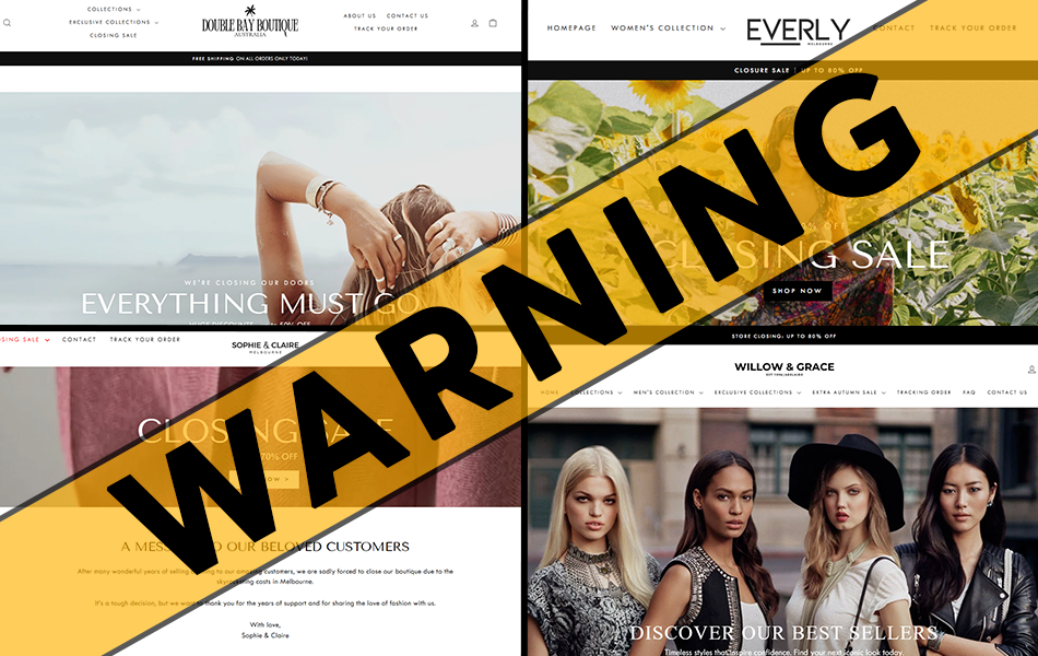 The Australian Competition and Consumer Commission (ACCC) has released a statement addressing the ‘ghost stores’ phenomenon, providing four examples of problematic online retailers. | Source: ACCC