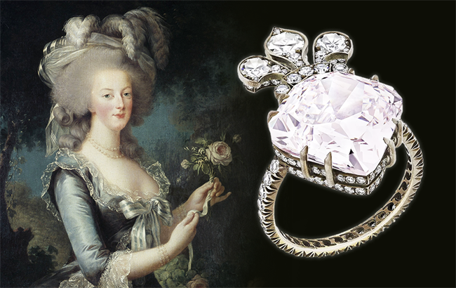 The Marie-Thérèse Pink Diamond is a 10.38-carat kite-shaped fancy purple pink diamond, which is believed to date back to the mid-18th century.