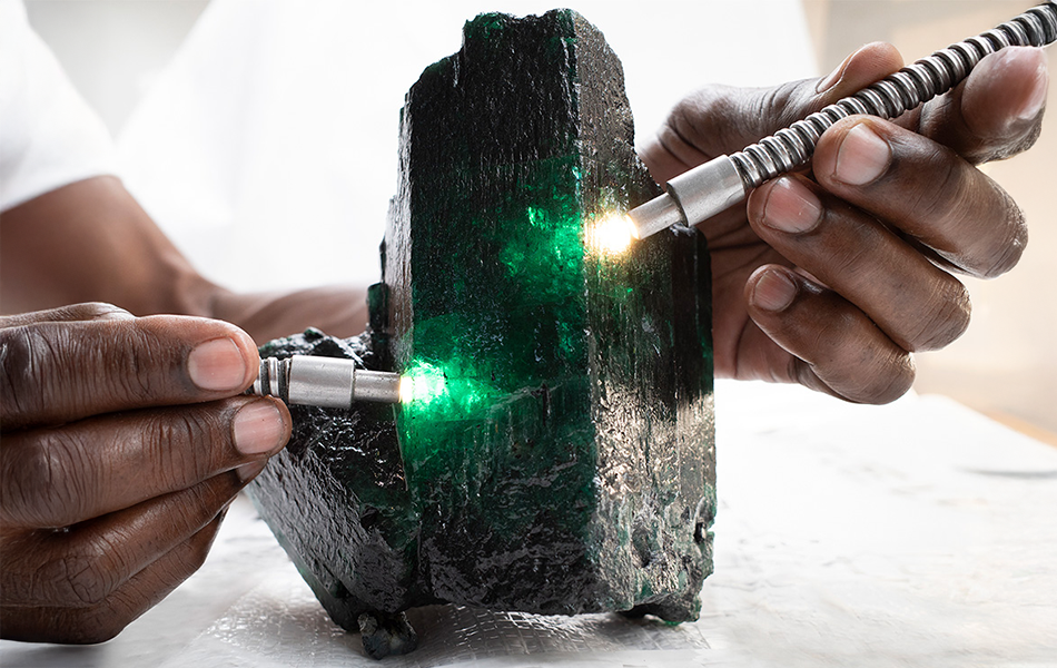 Colour gemstone producer Gemfields has showcased a remarkable 11,685-carat emerald that was discovered at the Kagem mine in Zambia earlier this month. | Source: Gemfields