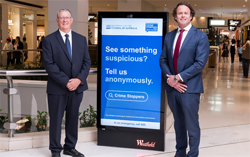 Crime Stoppers Australia (CSA) is partnering with shopping centres across Australia to tackle rising retail theft and promote protecting staff, customers, and business operations. | Source: Crime Stoppers Australia
