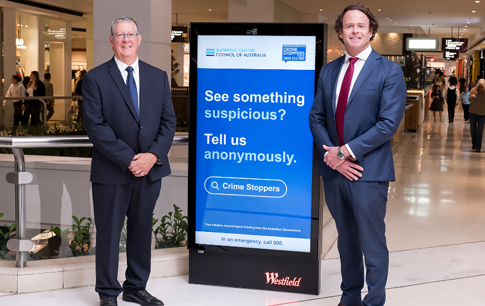 Crime Stoppers Australia (CSA) is partnering with shopping centres across Australia to tackle rising retail theft and promote protecting staff, customers, and business operations. | Source: Crime Stoppers Australia