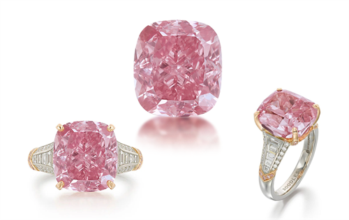 At an upcoming auction in Geneva, high expectations have been attached to a rare pink diamond ring. | Source: Sotheby's