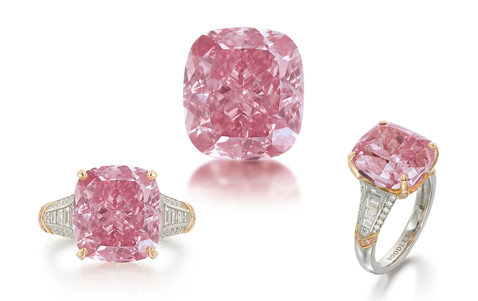 At an upcoming auction in Geneva, high expectations have been attached to a rare pink diamond ring. | Source: Sotheby's